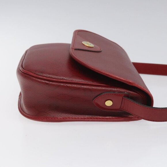 Christian Dior Honeycomb Canvas Shoulder Bag PVC Leather Red Gold Auth - Picture 13 of 16